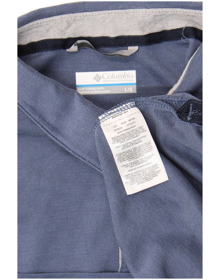 Columbia Mens Polo Shirt Large Blue Modal