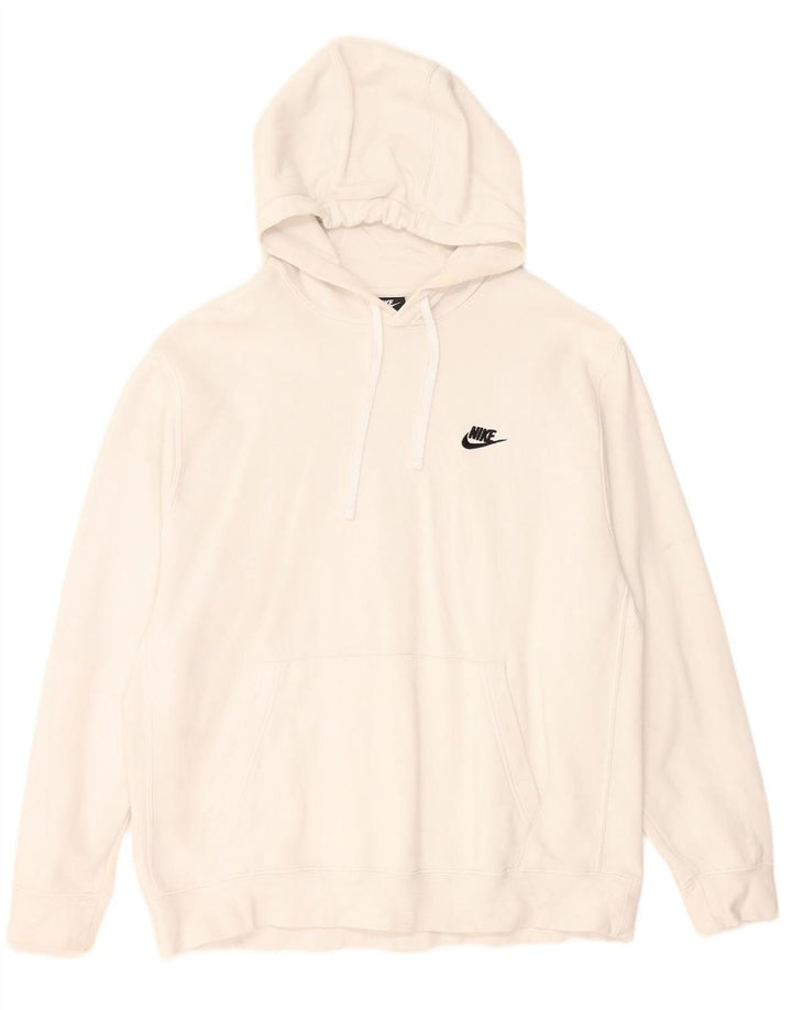 NIKE Mens Hoodie Jumper XL White Cotton