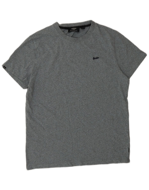 T-shirt da uomo Superdry Top XL in cotone chiazzato grigio