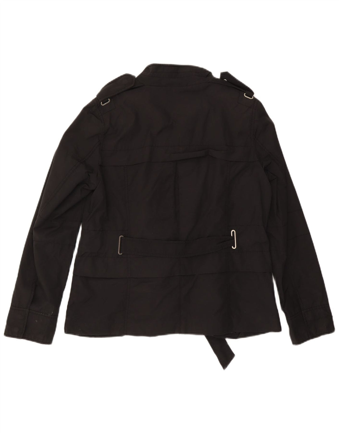Zara Womens Military Jacket UK 18 XL Black Cotton