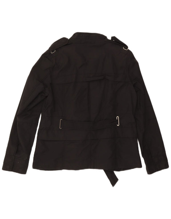 Zara Damen Militärjacke UK 18 XL Schwarz Baumwolle