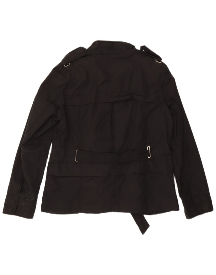 Zara Womens Military Jacket UK 18 XL Black Cotton