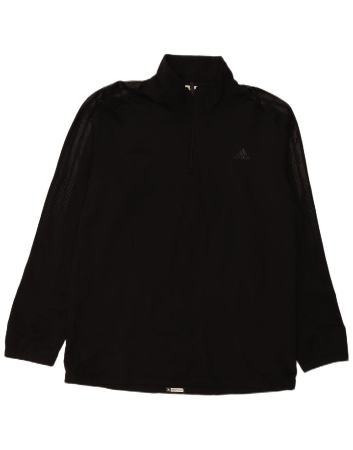ADIDAS Mens Climawarm Zip Neck Sweatshirt Jumper XL Black Polyester