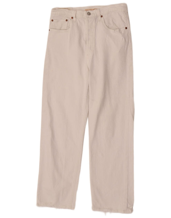 Jeans dritti a gabbia toracica da donna Levi's W30 L29 cotone bianco