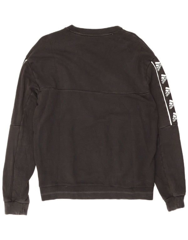 Adidas Grafisk Sweatshirt Jumper Medium Sort Bomuld