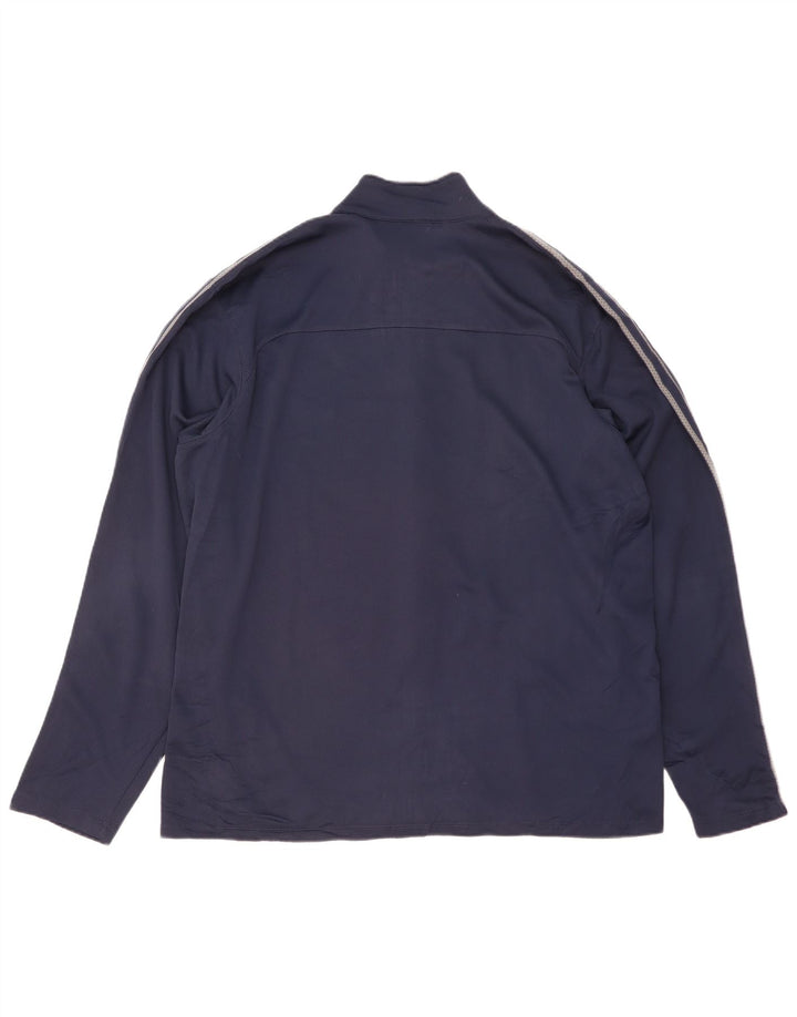 NIKE Mens Tracksuit Top Jacket 2XL Navy Blue Striped Polyester