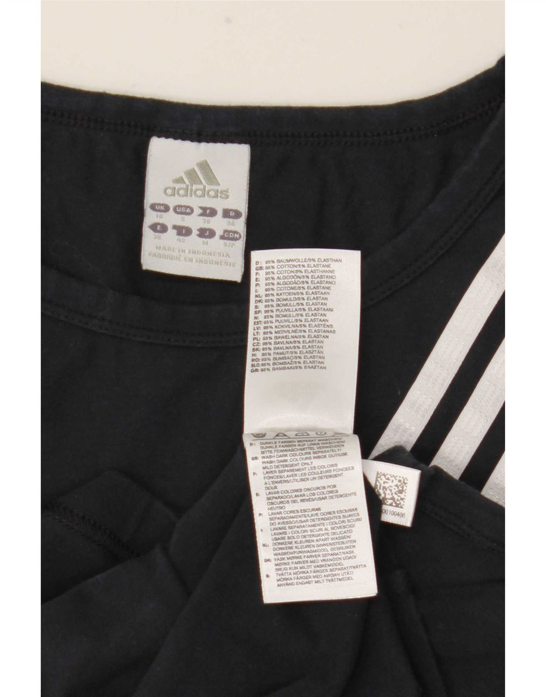 Adidas Womens Vest Top UK 10 Small Black Cotton