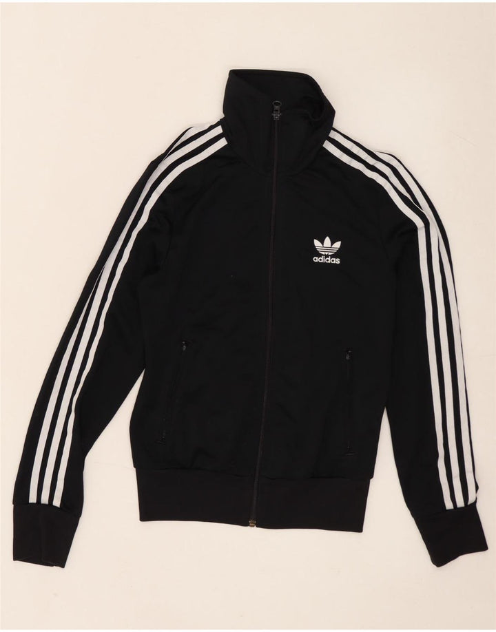 Женский спортивный костюм Adidas с графическим рисунком, верхняя куртка UK 8, маленький черный полиэстер