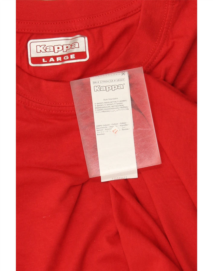 Kappa Mens T-Shirt Top Large Red Cotton