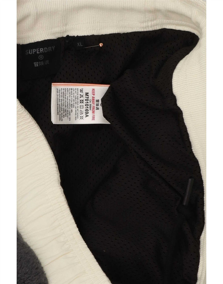 Superdry Mens Tracksuit Trousers Joggers XL Black Colourblock Polyester