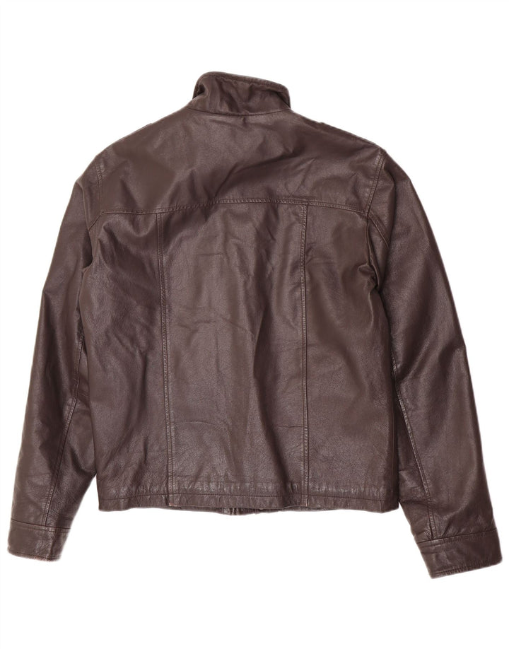 Conbipel Mens Leather Jacket IT 48 Medium Brown Leather