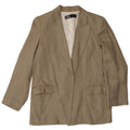 Zara Womens Open Blazer Jacket UK 16 Large Beige Linen