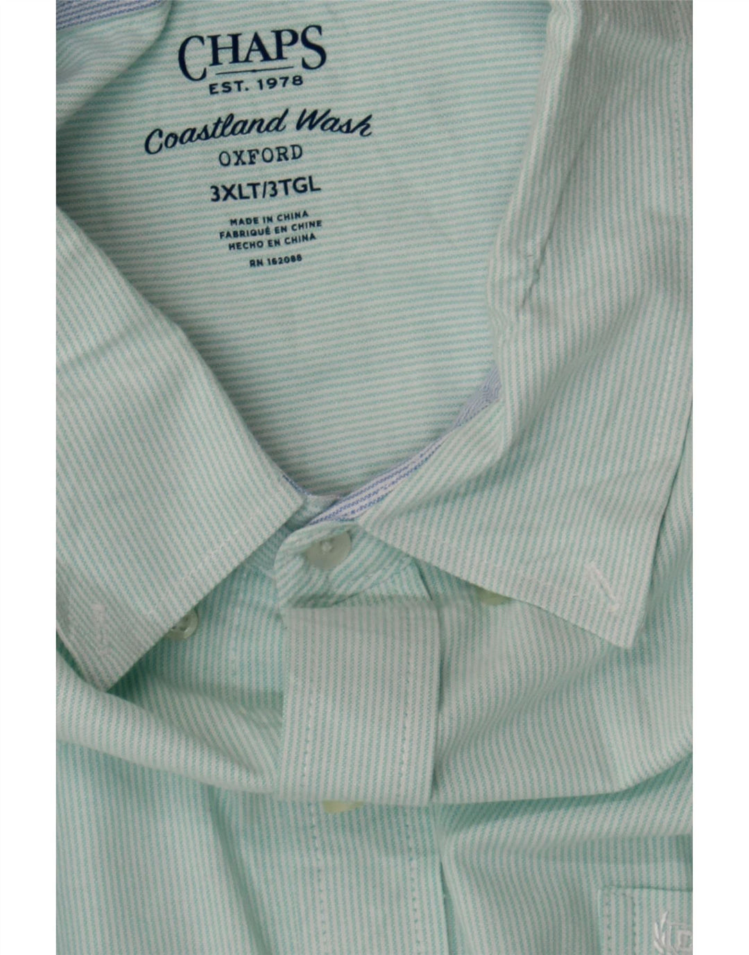 CHAPS Mens Shirt 3XL Blue Pinstripe Cotton Classic Vintage Chaps and Second-Hand Chaps from Messina Hembry 
