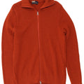 Malagrida Herren-Strickjacke, groß, orangefarbene Merinowolle