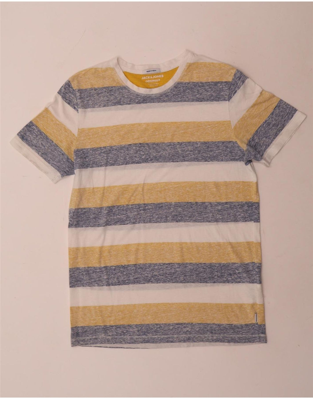 Jack & Jones Herre T-shirt Top Stor flerfarvet stribet polyester