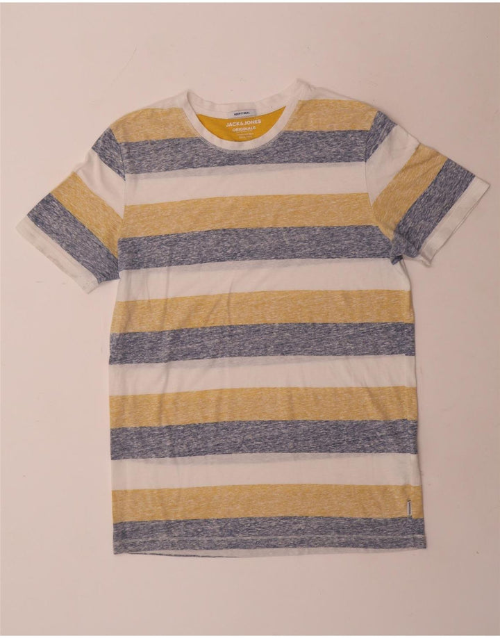 Jack & Jones Herre T-shirt Top Stor flerfarvet stribet polyester