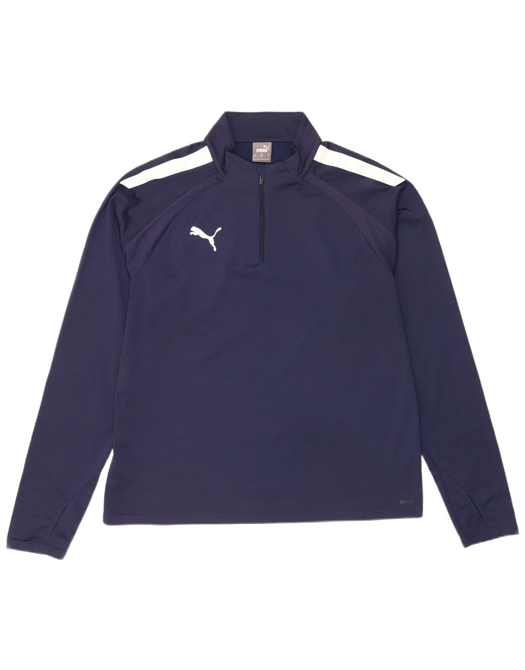 Puma Mens Zip Neck Pullover Tracksuit Top XL Navy Blue Colourblock