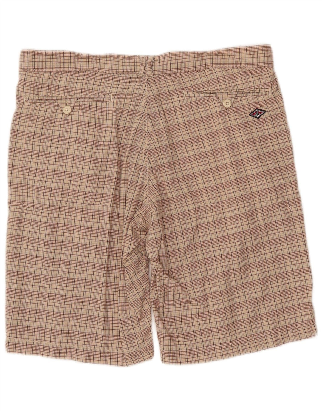 BEAR Mens Chino Shorts W38 XL  Beige Check Cotton