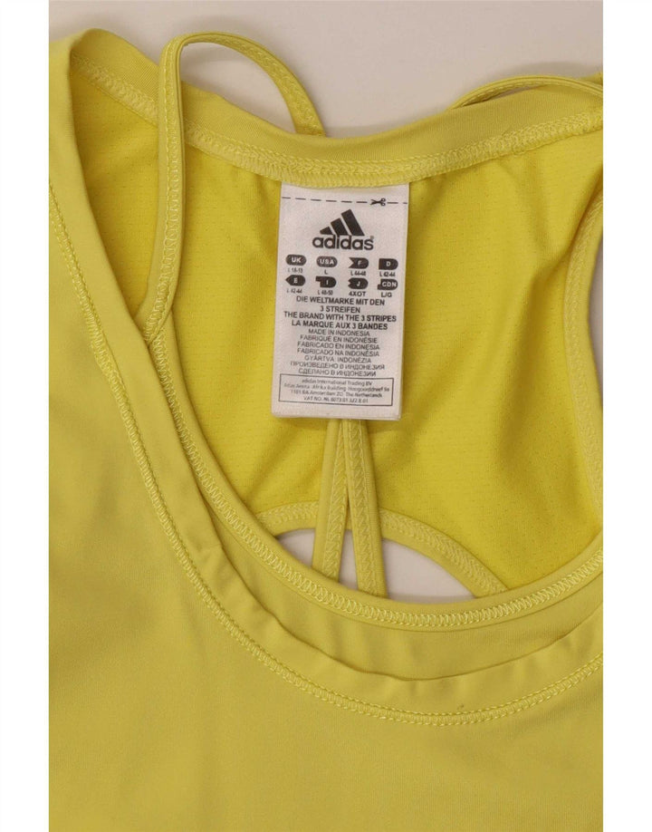 Adidas Climacool Vest Top pentru femei Marea Britanie 16/18 Poliamidă galben mare