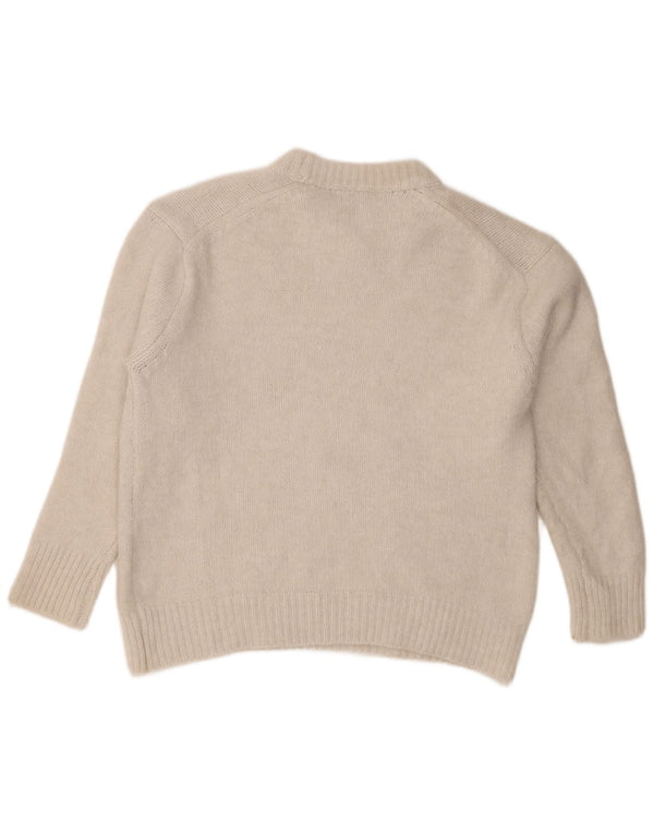 Pulover supradimensionat pentru femei Zara, cu gâtul turn, UK 14 Poliester alb mediu
