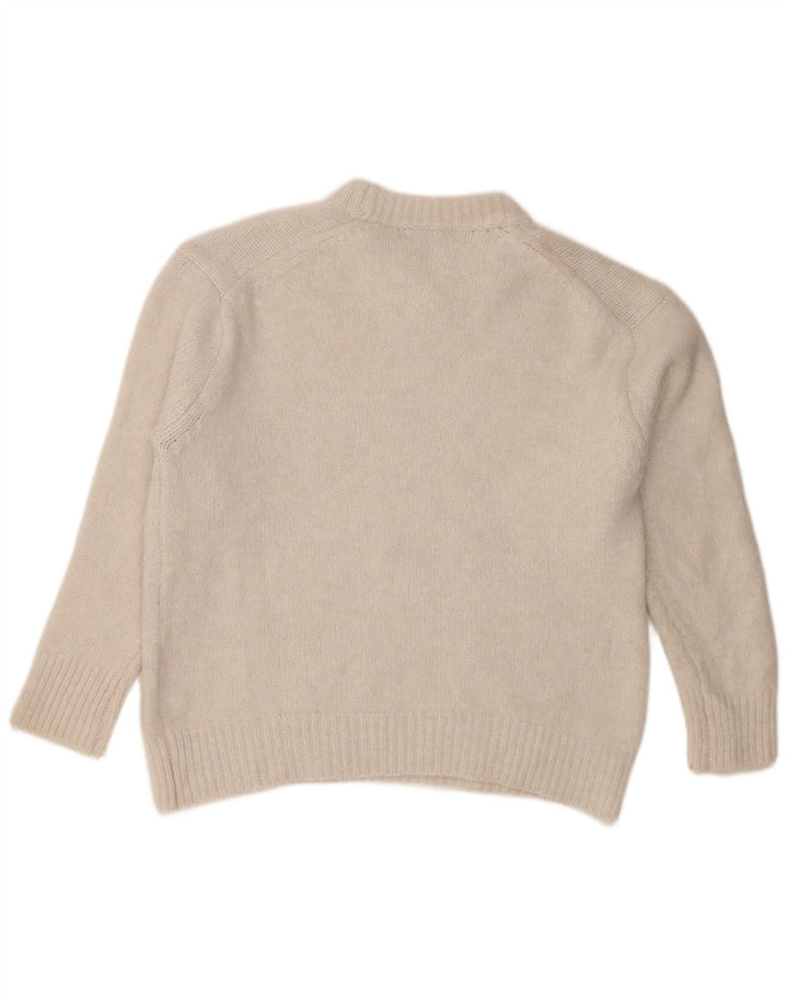 Pulover supradimensionat pentru femei Zara, cu gâtul turn, UK 14 Poliester alb mediu