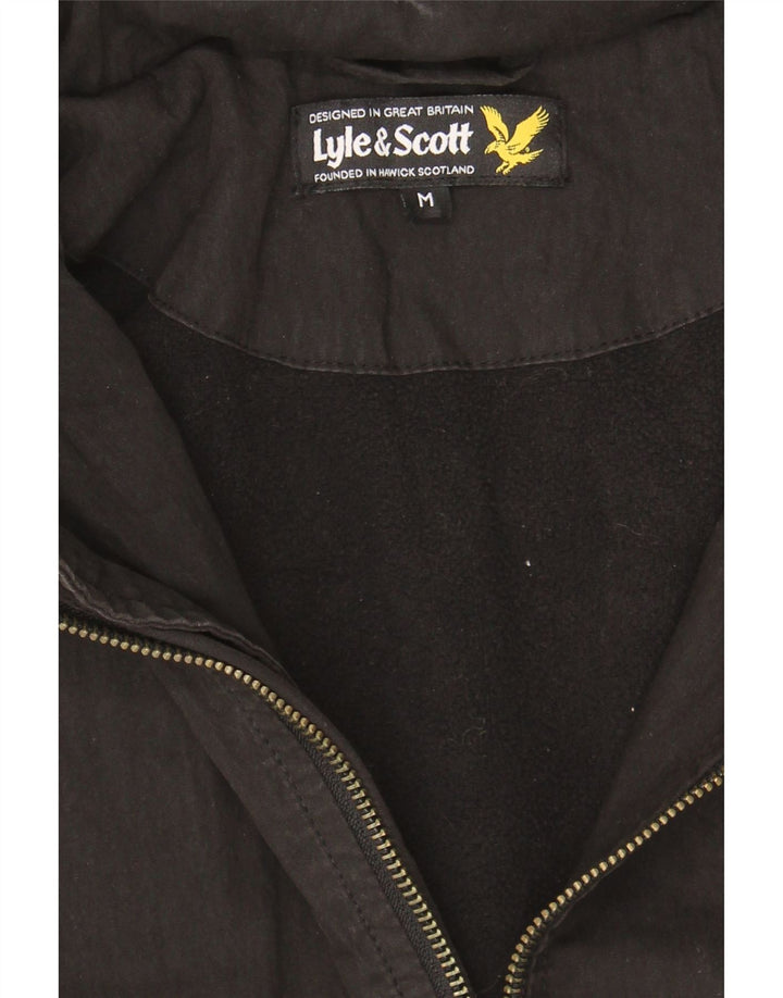 LYLE & SCOTT Mens Bomber Jacket UK 38 Medium Black Cotton Vintage Lyle & Scott and Second-Hand Lyle & Scott from Messina Hembry 