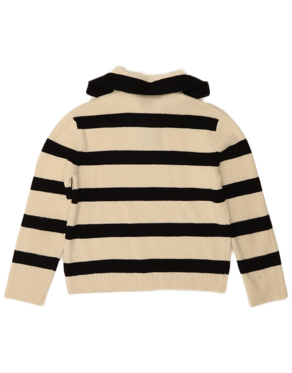 Maglione Zara per ragazze con collo alto 11-12 anni in viscosa a righe bianco sporco
