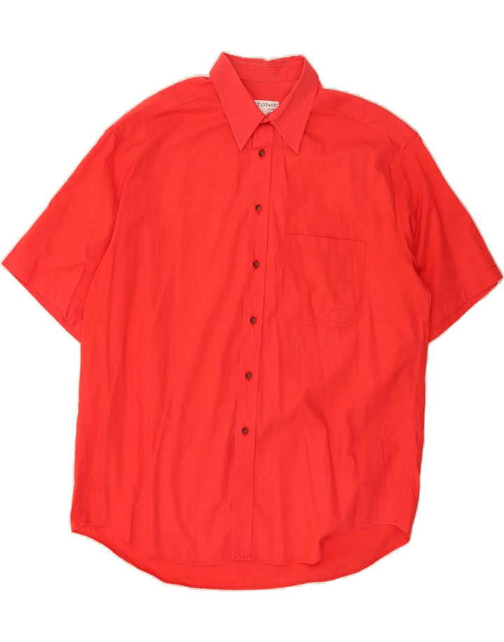 WEST COAST Mens Short Sleeve Shirt XL Red Cotton Vintage West Coast and Second-Hand West Coast from Messina Hembry 