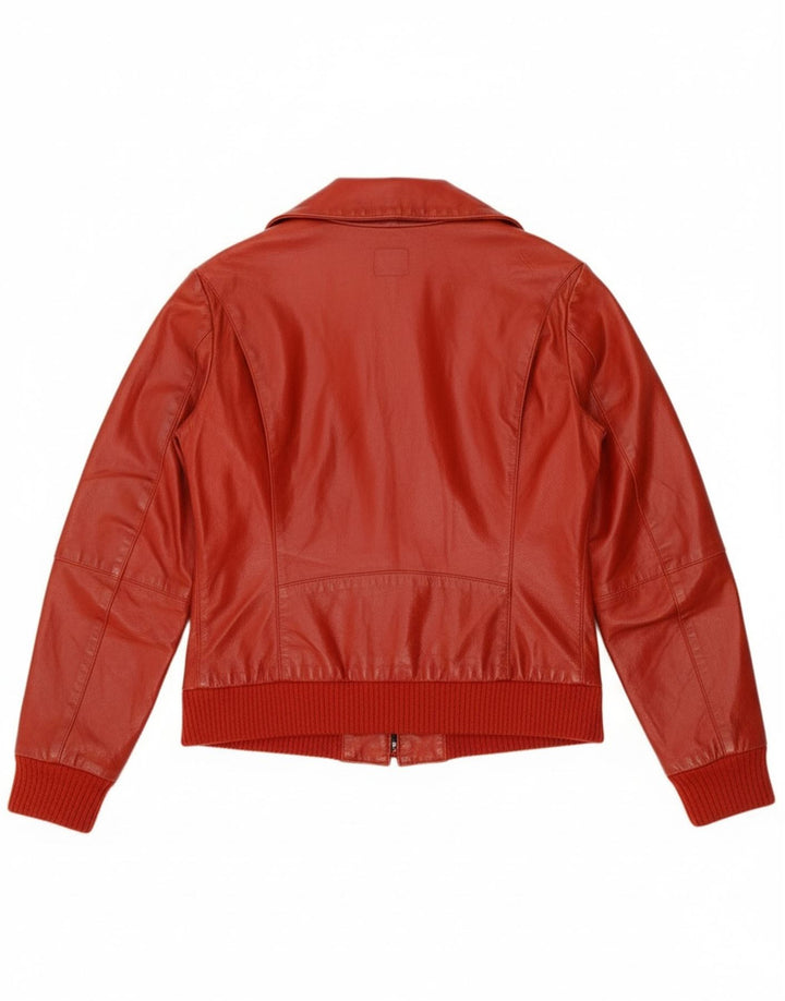 Sasch Womens Leather Jacket UK 14 Medium Red Leather