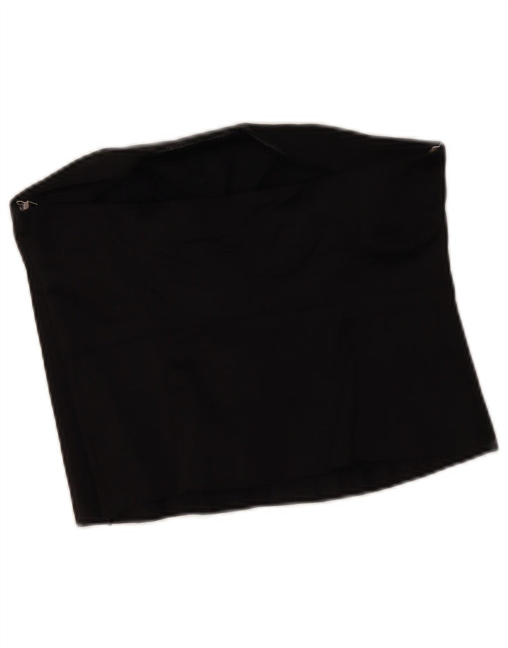Oasis Haut court sans bretelles pour femme UK 12 Coton noir moyen
