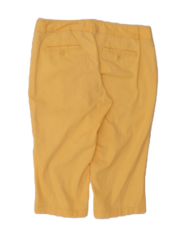 DOCKERS Womens Straight Capri Trousers US 12 Large W32 L18 Yellow Cotton