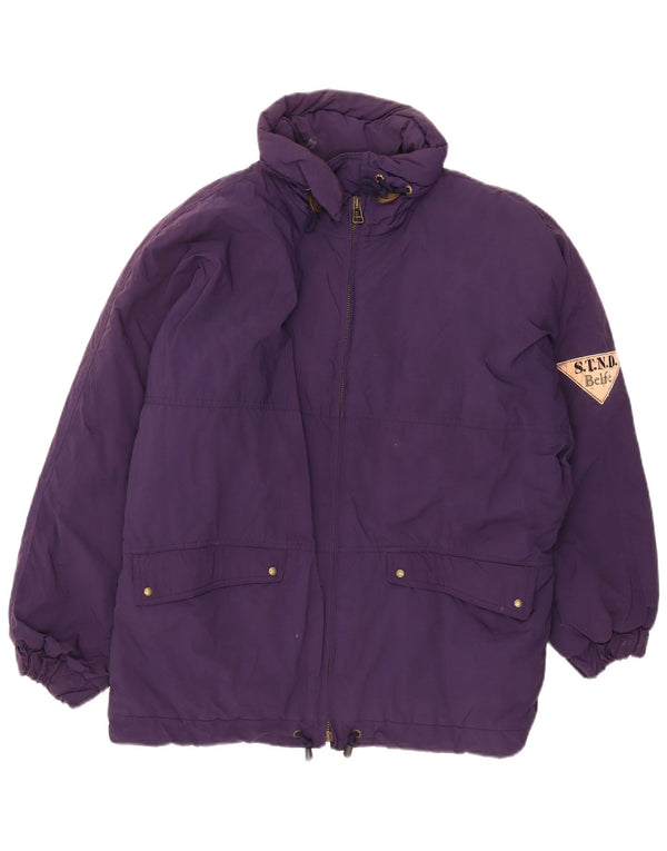 Belfe Womens Oversized Padded Coat UK 12 Medium Purple Nylon
