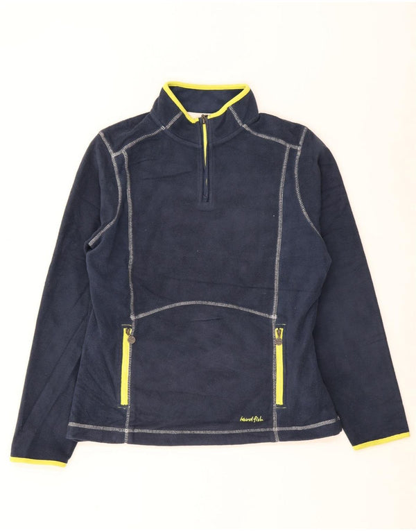 Weird Fish γυναικείο φερμουάρ με λαιμόκοψη Fleece Jumper UK 14 Large Navy Blue Polyester