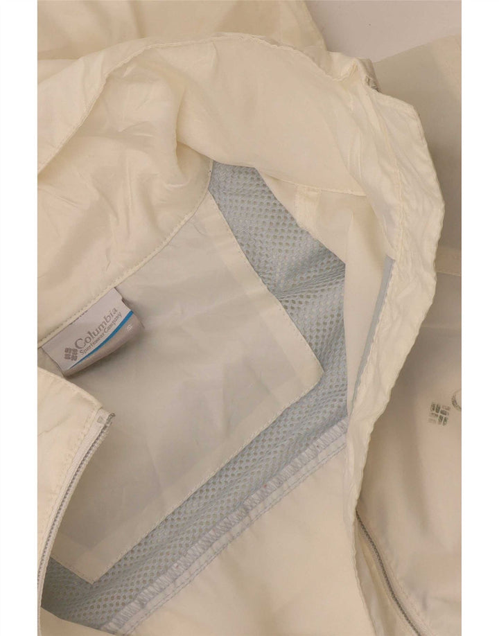 Columbia Womens Hooded Oversized Rain Jacket UK 10 Small White
