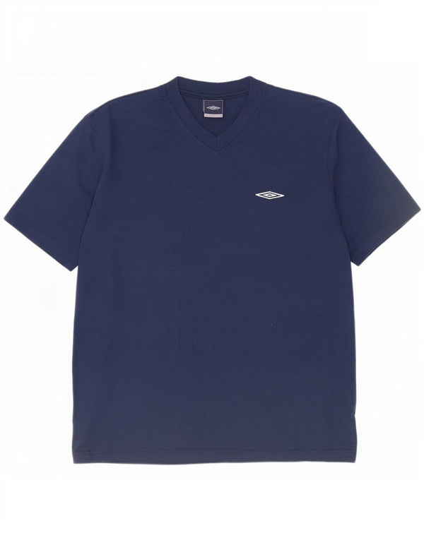 Umbro Herre T-Shirt Top 2XL Navy Blue Polyester