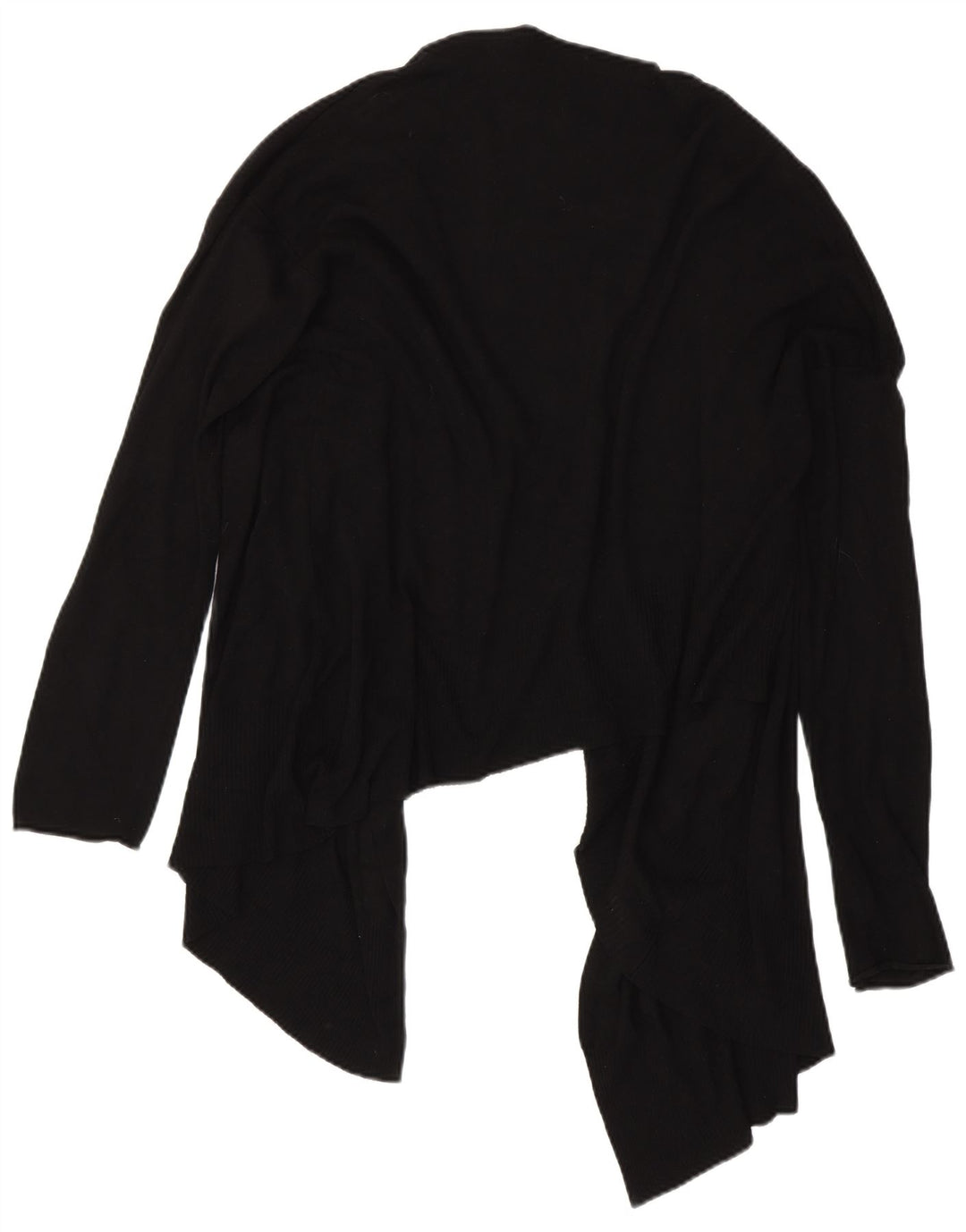 Zara Womens Asymmetric Open Cardigan Sweater UK 16 Large Black