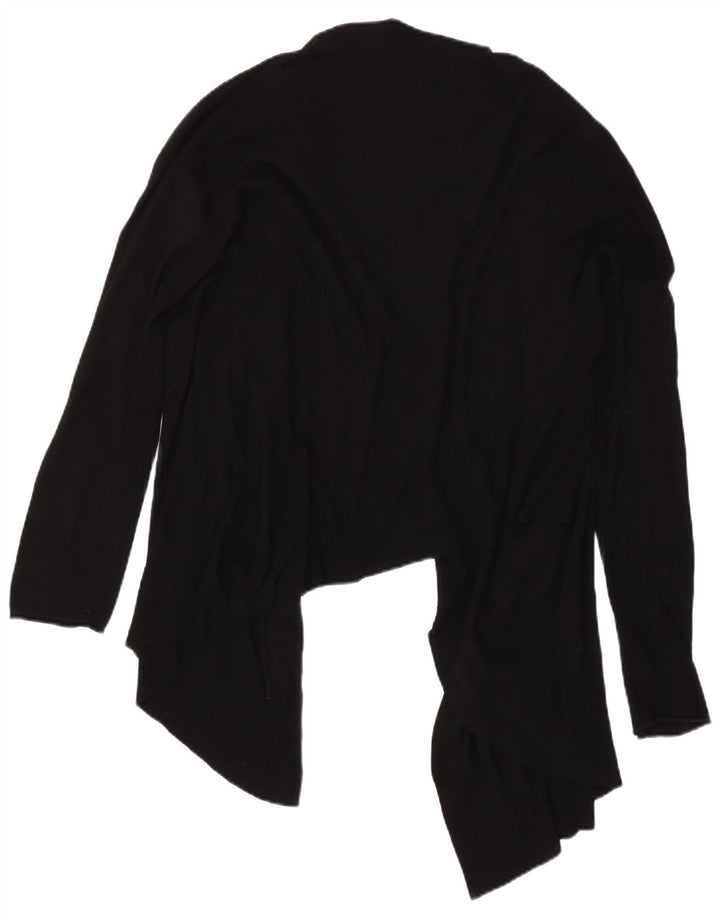 Zara Womens Asymmetric Open Cardigan Sweater UK 16 Large Black