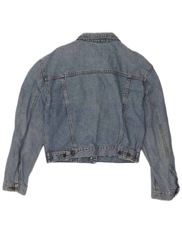 Wampum Damen Crop Denim Jacke UK 16 Große blaue Baumwolle