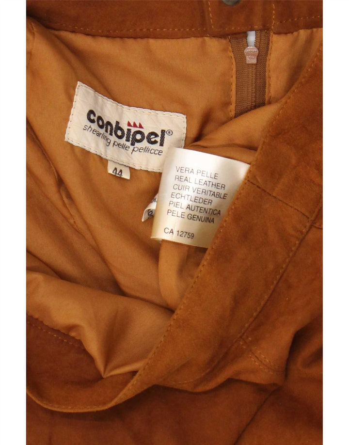 Женская замшевая мини-юбка Conbipel IT 44 Medium W28 Коричневая кожа