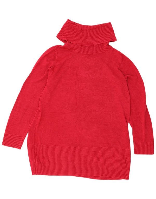 Marks & Spencer Mens Roll Neck Jumper Sweater UK 18 XL Red Acrylic