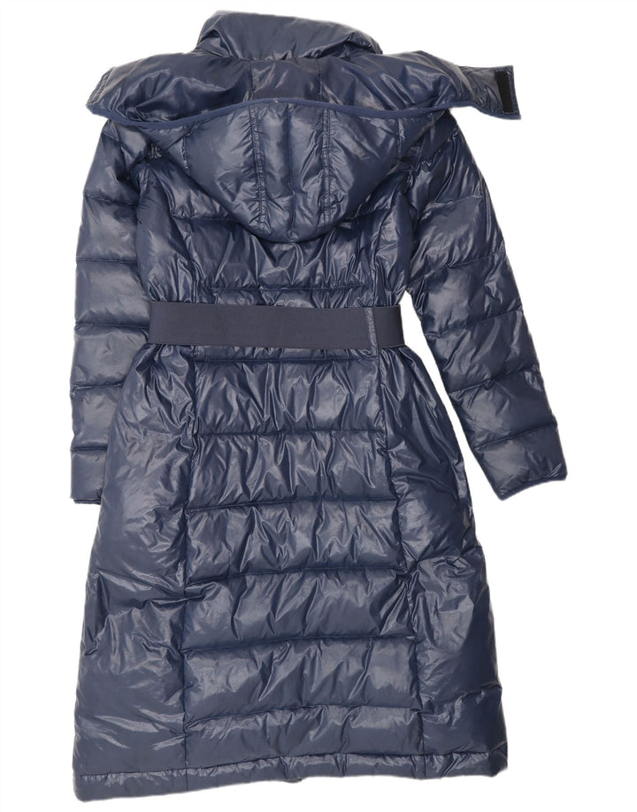 Benetton Manteau Rembourré À Capuche Femme IT 42 Bleu Marine Moyen Polyamide