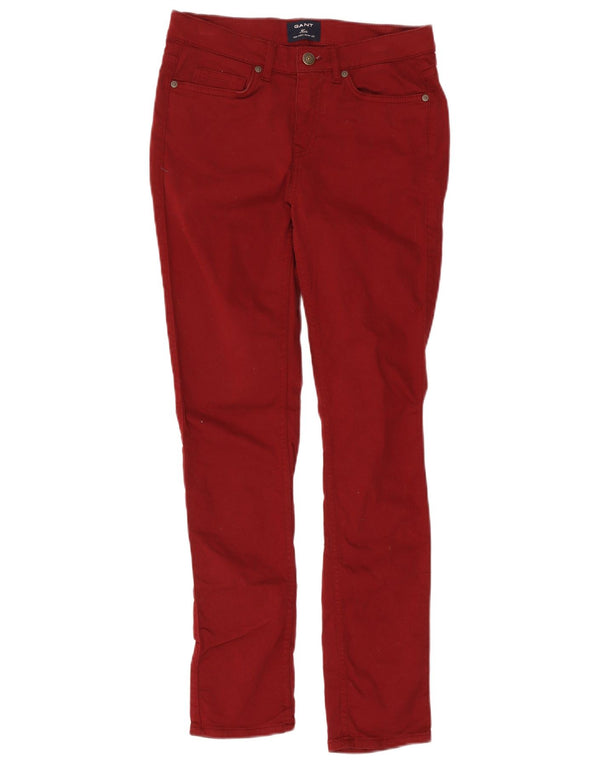 Gant Womens Kate High Waist Skinny Jeans W26 L30 Burgundy Cotton