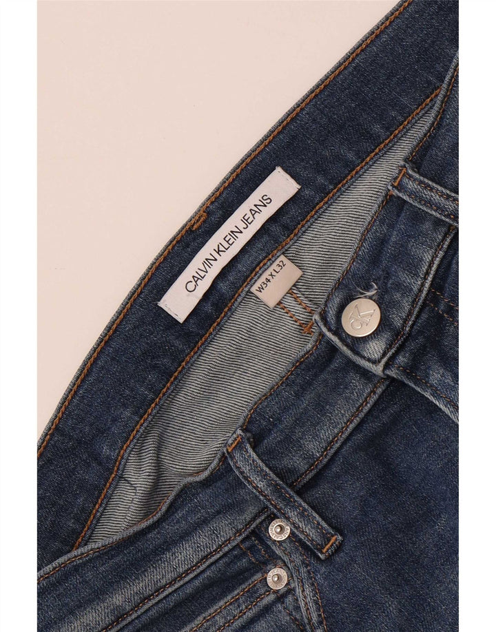 Calvin Klein Mens Straight Jeans W34 L32 Blue