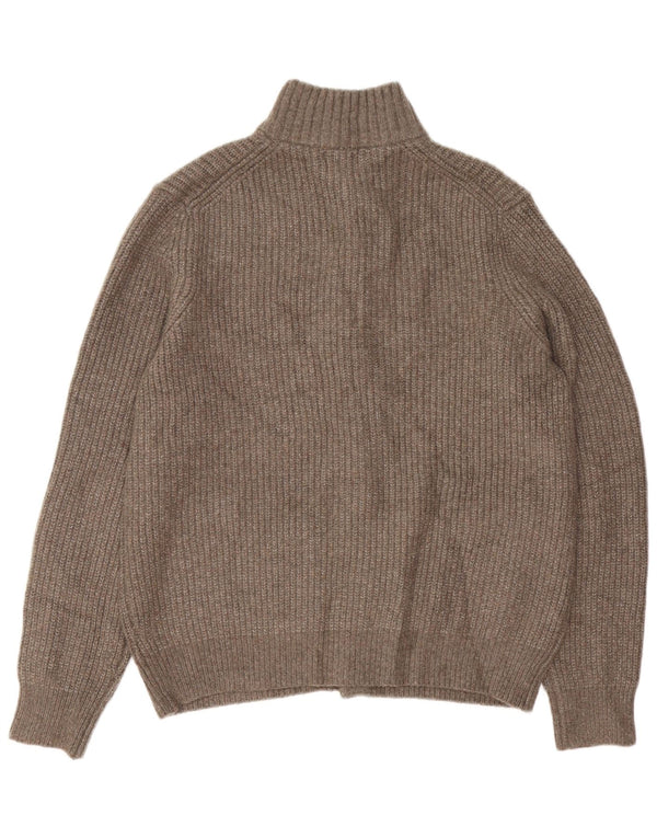 Marks & Spencer Mens Cardigan Sweater Large Brown Flecked Wool