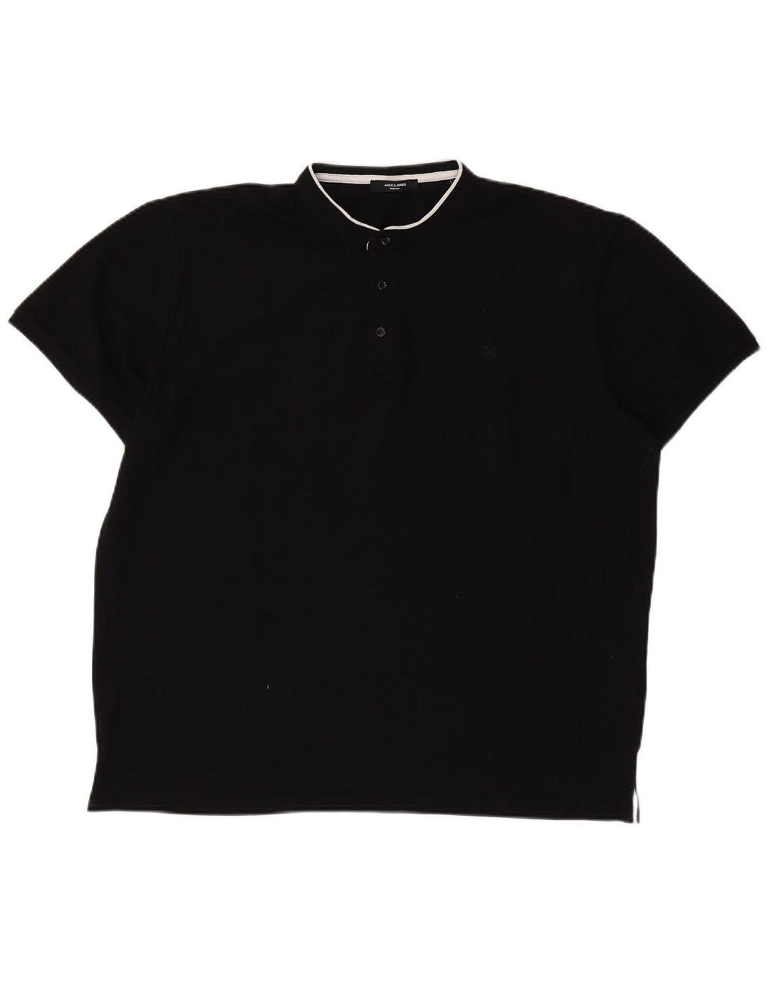 JACK & JONES Mens Polo Shirt 2XL Black Cotton