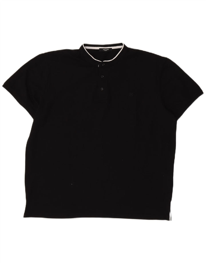 JACK & JONES Mens Polo Shirt 2XL Black Cotton
