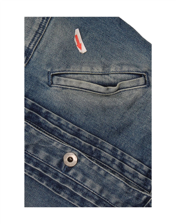 Vintage Womens Crop Denim Jacket IT 40 Small Blue Cotton