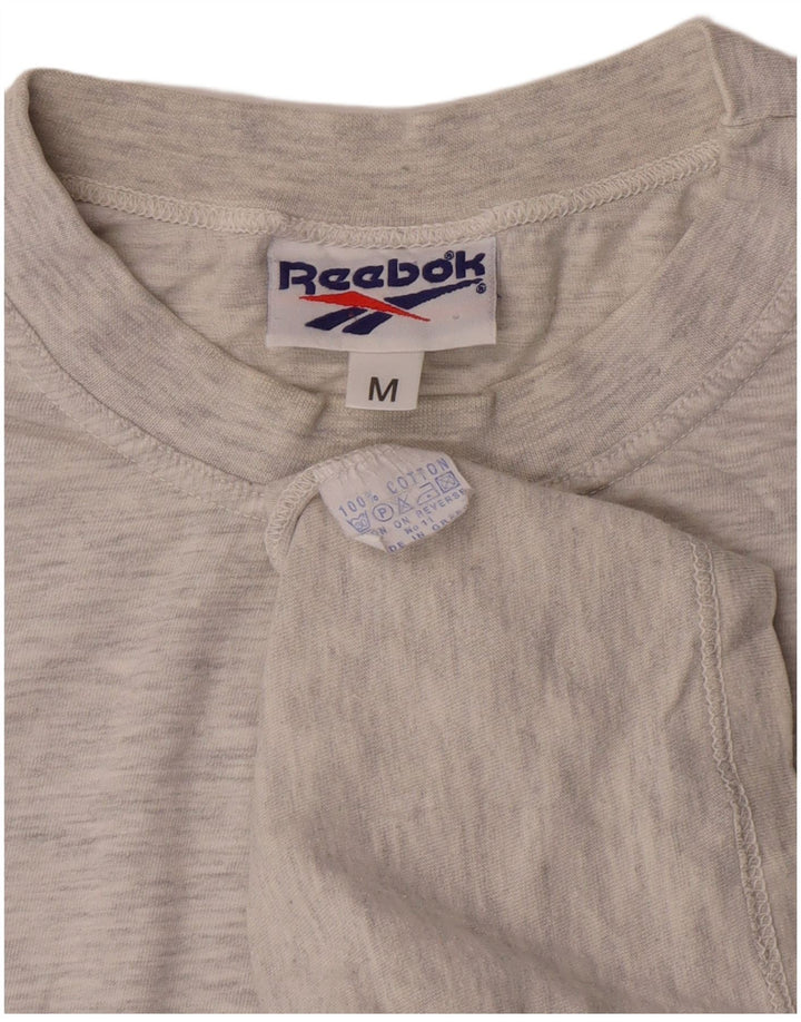 Reebok Herre grafisk T-shirt Top Medium Grey Flecked Bomuld