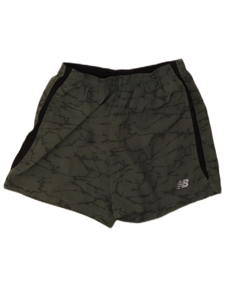 New Balance Mens Sport Shorts Medium Khaki Camouflage Polyester
