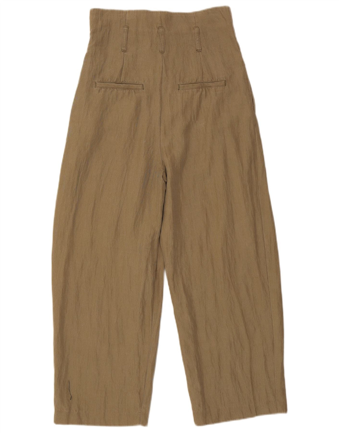 Zara Womens Pegged Cropped Trousers Small W26 L24 Khaki